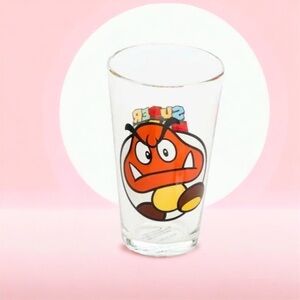 Super Mario Villain Goombas 16oz Glass Cup and Coaster Set